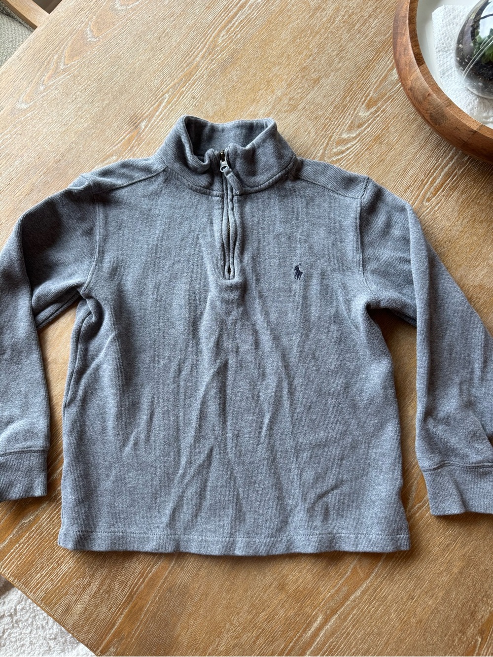 Polo by Ralph Lauren Kids Gray Quarter-Zip Pullover, size small (8/10)